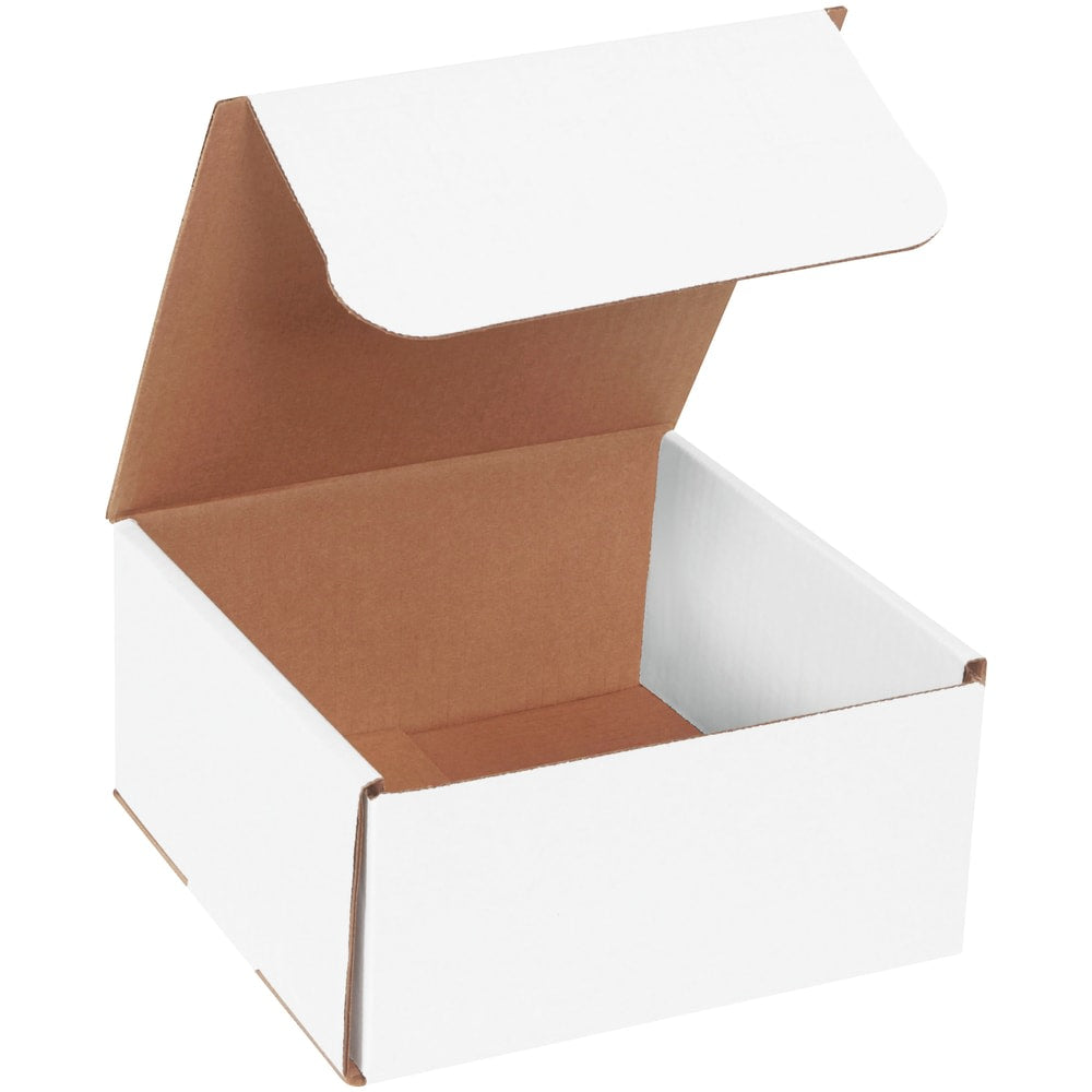 Partners Brand Corrugated Mailers 8in x 8in x 4in, White, Bundle of 50