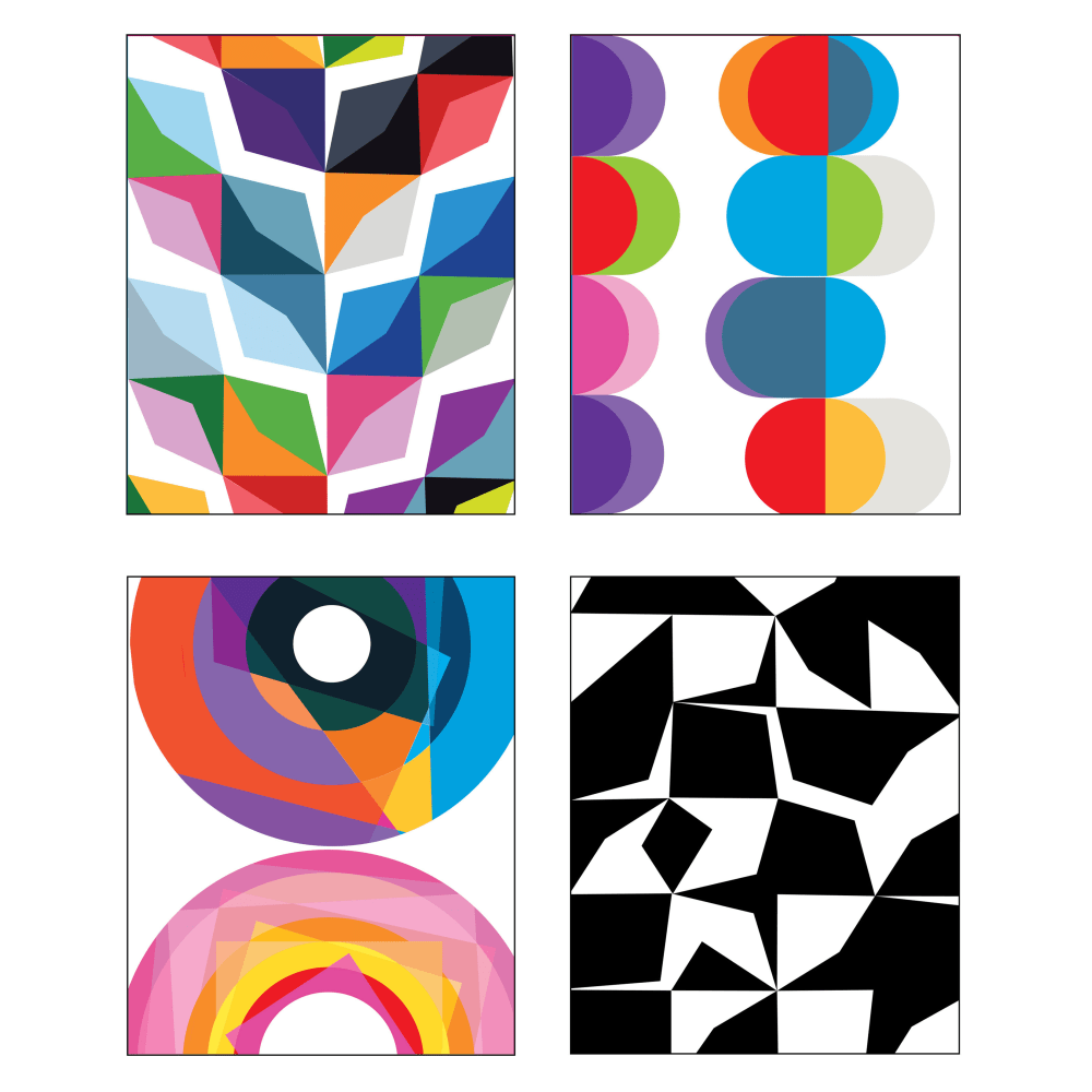Inkology Poly 2-Pocket Portfolios, 9-1/2in x 11-3/4in, Assorted Designs, Pack Of 12 Portfolios
