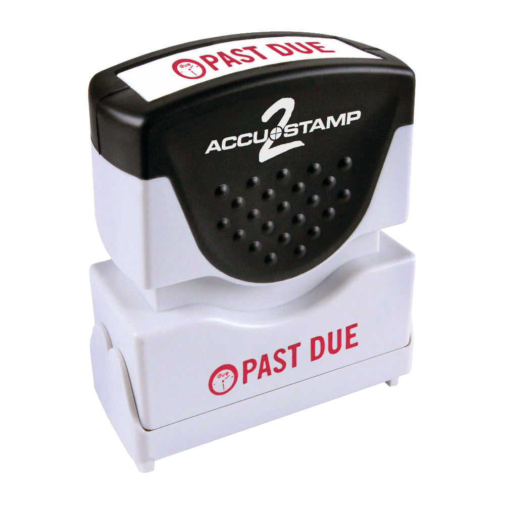 AccuStamp2 Past Due Stamp, Shutter Pre-Inked One-Color PAST DUE Stamp,   1/2in x 1 5/8in Impression, Red Ink