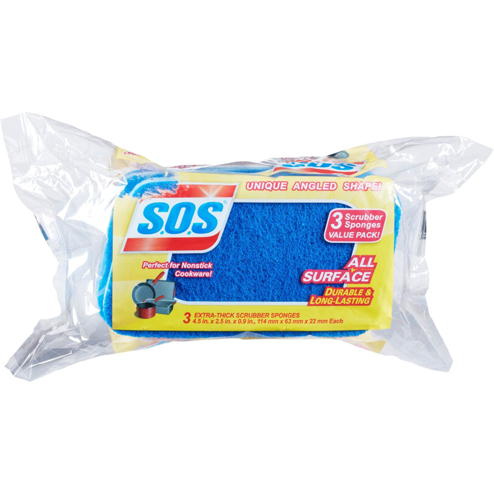 S.O.S . Sponge Scrubbers, Pack of 3