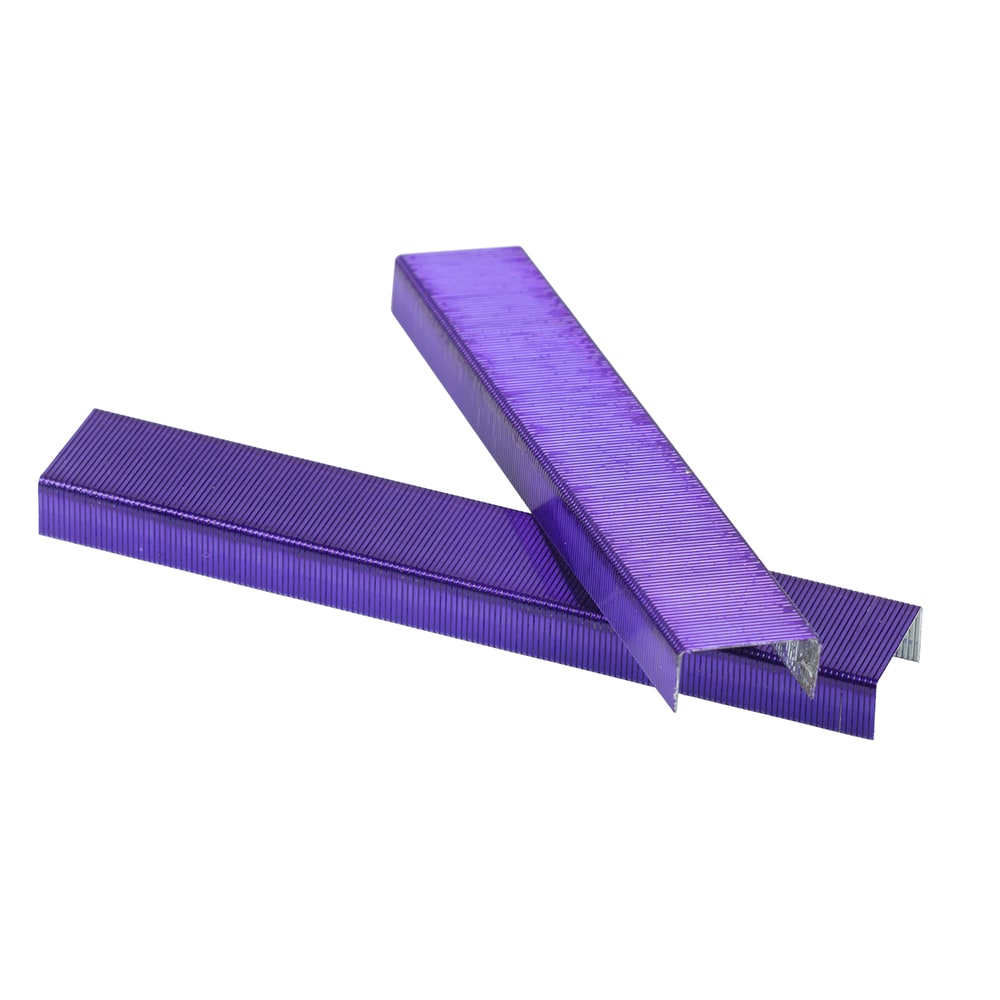 JAM Paper Standard Staples, 1/2in Full Strip, Purple, Box Of 5,000 Staples