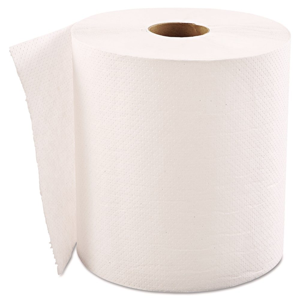 GEN Hardwound Roll Towels, 1-Ply, 8in x 600 ft, White, 12 Rolls/Carton
