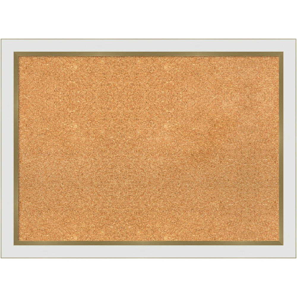 Amanti Art Cork Bulletin Board, 31in x 23in, Natural, Eva White Gold Polystyrene Frame