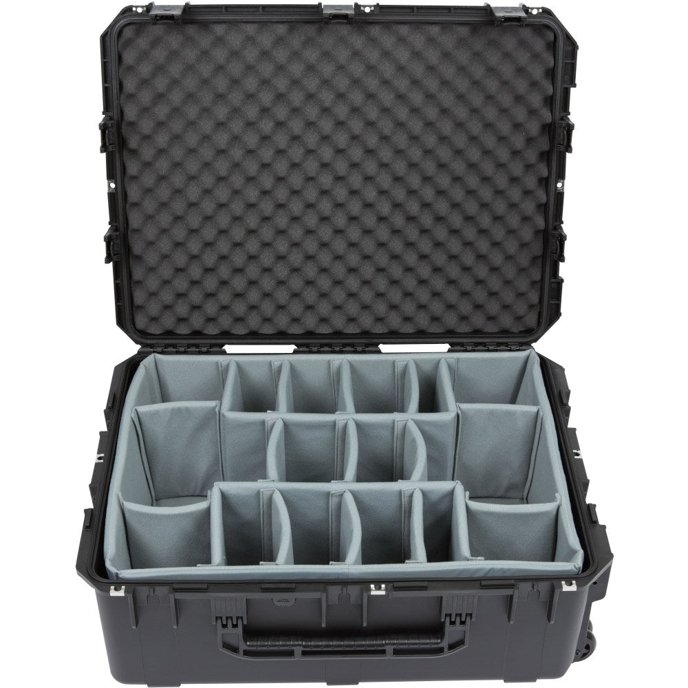 SKB Cases iSeries Protective Case With Padded Dividers And Wheels, 10-9/16in x 29in x 22in, Gray