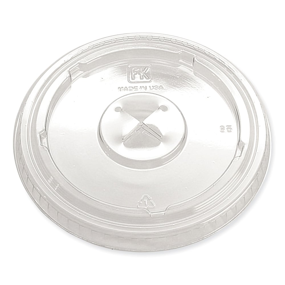 Fabri-Kal Greenware Cold Drink Lids, X-Slot, Fits 12-20 Oz Cups, X Slot, Clear, Carton Of 1,000 Lids