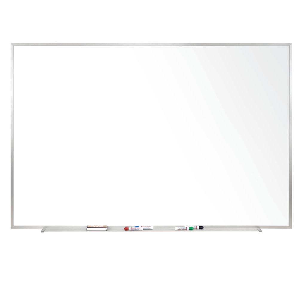 Ghent Magnetic Porcelain Dry-Erase Whiteboard, 48in x 60in, Aluminum Frame With Silver Finish