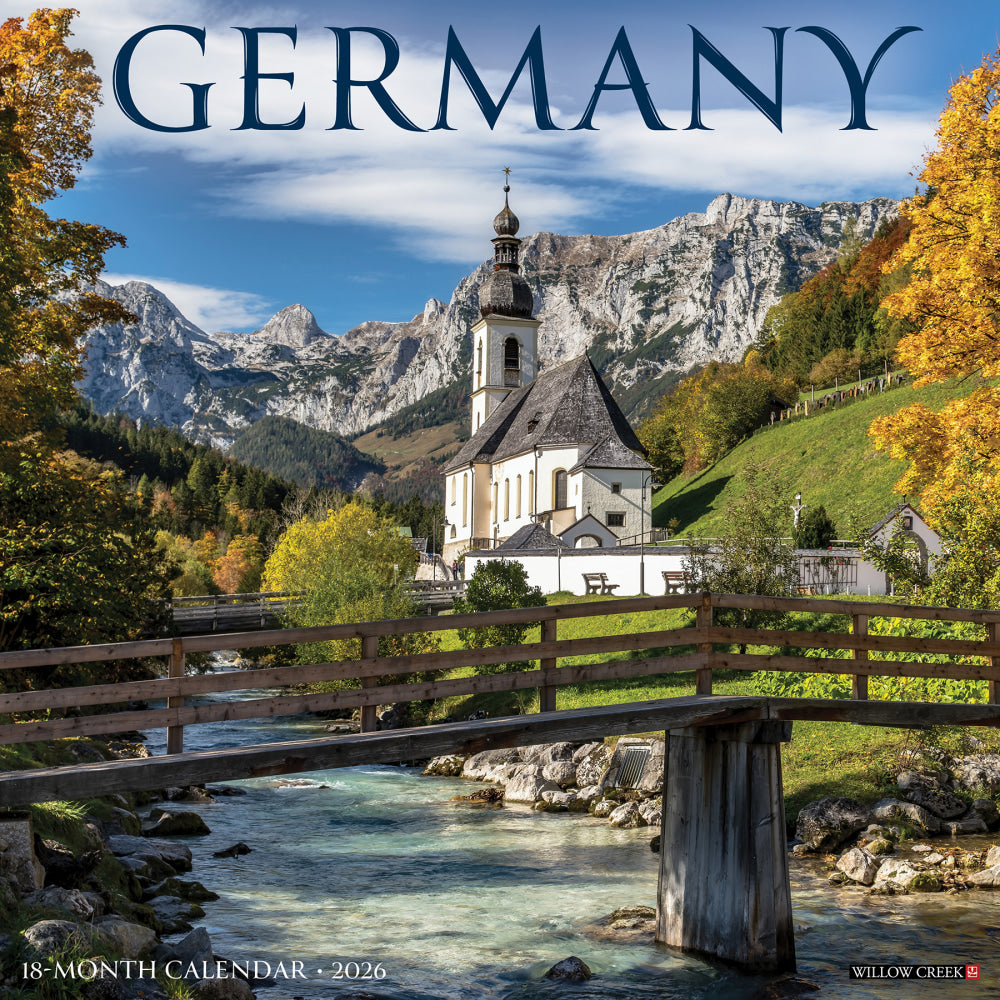 2026 Willow Creek Press Scenic Monthly Wall Calendar, 12in x 12in, Germany, January To December, 55809