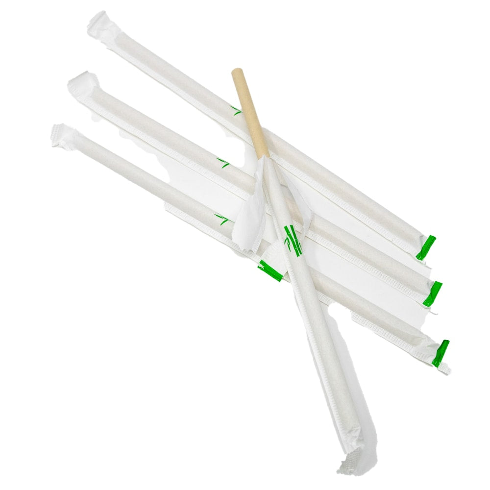 Purely Bamboo Fiber Drinking Straws, 8in, Brown, Pack Of 10,000 Straws