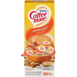 Nestle Coffee-mate Liquid Creamer, Hazelnut Flavor, 0.38 Oz Single Serve, 50/Pack