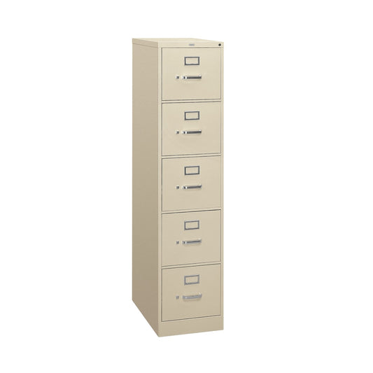 HON 310 26-1/2inD Vertical 5-Drawer Letter-Size File Cabinet, Putty