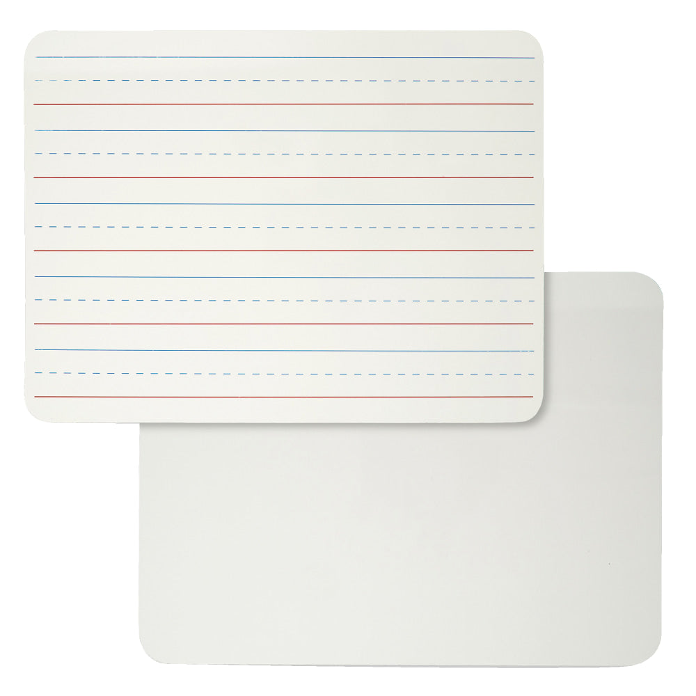 Charles Leonard Dry Erase Board, 2-Sided Lined/Plain, 9in X 12in, Pack Of 6