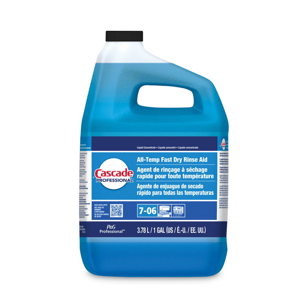 Cascade PRO Fast Dry All-Temp Rinse Aid, 1 gal Bottle, 2/Carton
