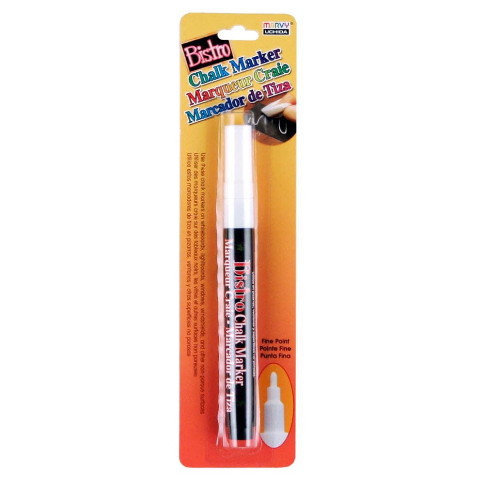 Marvy Uchida Bistro Markers, Fine Tip, White, Pack Of 6 Markers