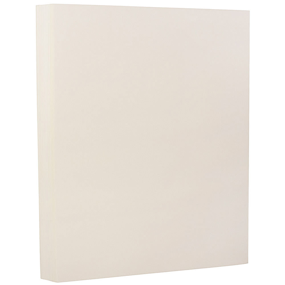 JAM Paper Cover Card Stock, 8 1/2in x 11in, 80 Lb, Strathmore Natural White Wove, Pack Of 50 Sheets