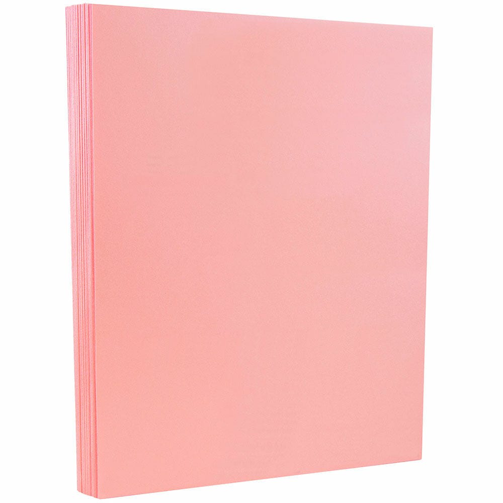 JAM Paper Vellum Bristol Card Stock, Baby Pink, Letter (8.5in x 11in), 67 Lb, Pack Of 100