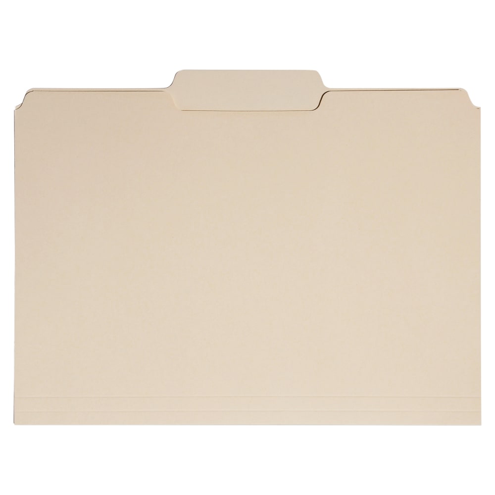 SKILCRAFT Manila File Folders, 1/3 Cut Tab Center Position, 8 1/2in x 11in, 30% Recycled, Manila, Box Of 50 (AbilityOne 7530-01-645-8096)