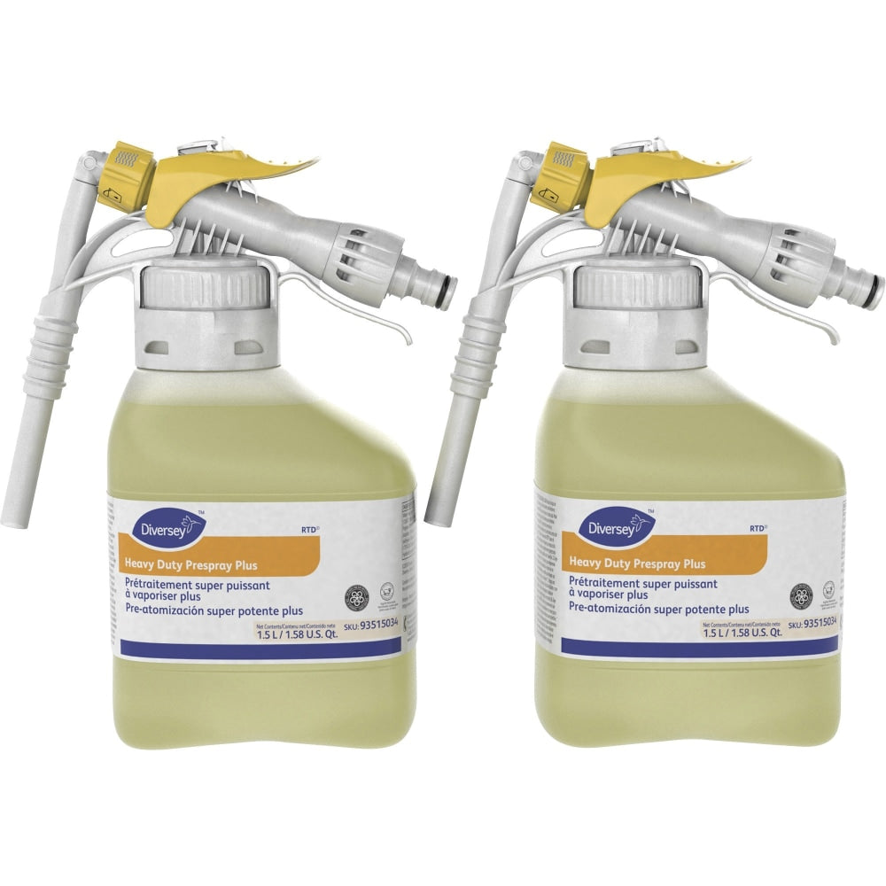 Diversey Heavy-Duty Ready-To-Use Prespray Plus, Floral Scent, 1.5 L, Pack Of 2 Bottles
