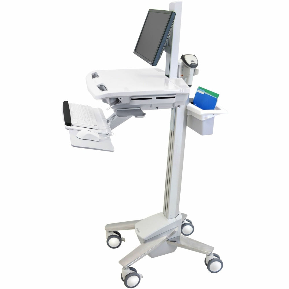 Ergotron StyleView Cart with LCD Pivot - 35 lb Capacity - 4 Casters - Aluminum, Plastic, Zinc Plated Steel - SV4163000