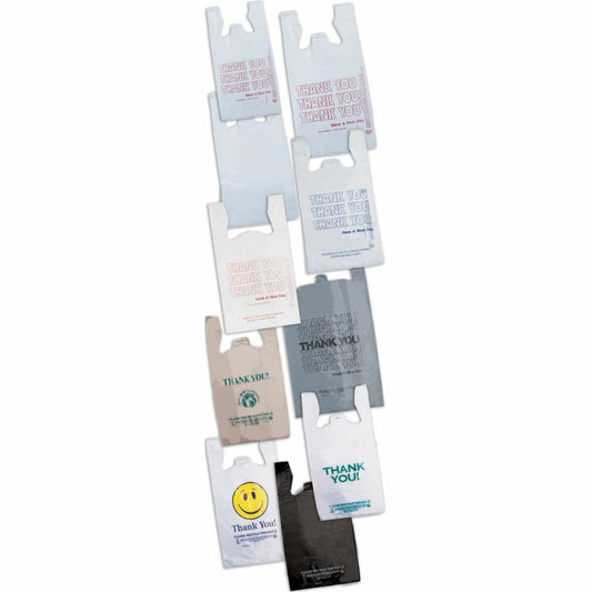 Pitt Plastics Carry Bag, 11.50inx 22inx6in, 0.49 mil (13 Micron) Thickness, 6.50in Gusset, High Density, Case of 1,000 - THW1A