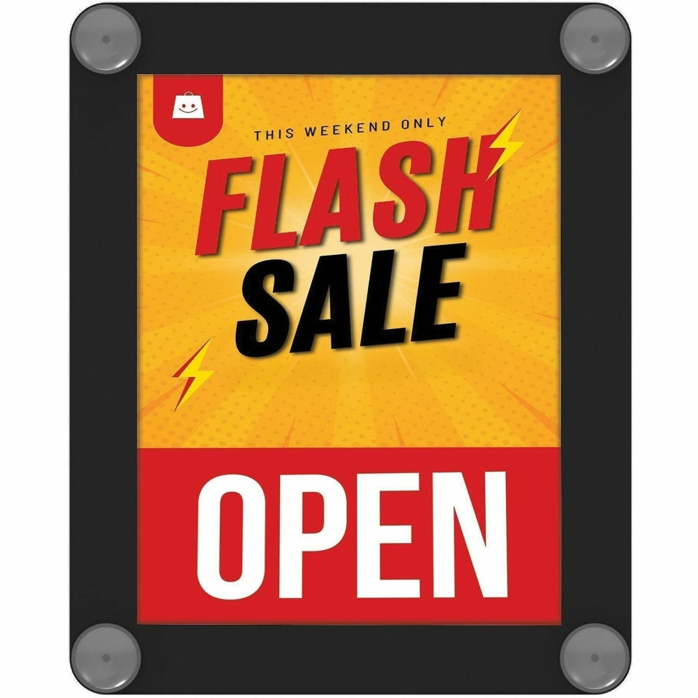 deflecto Double-sided Window Display Sign - Come in, we are open Print/Message - 8.5inx 11in - Rectangular Shape - 899102