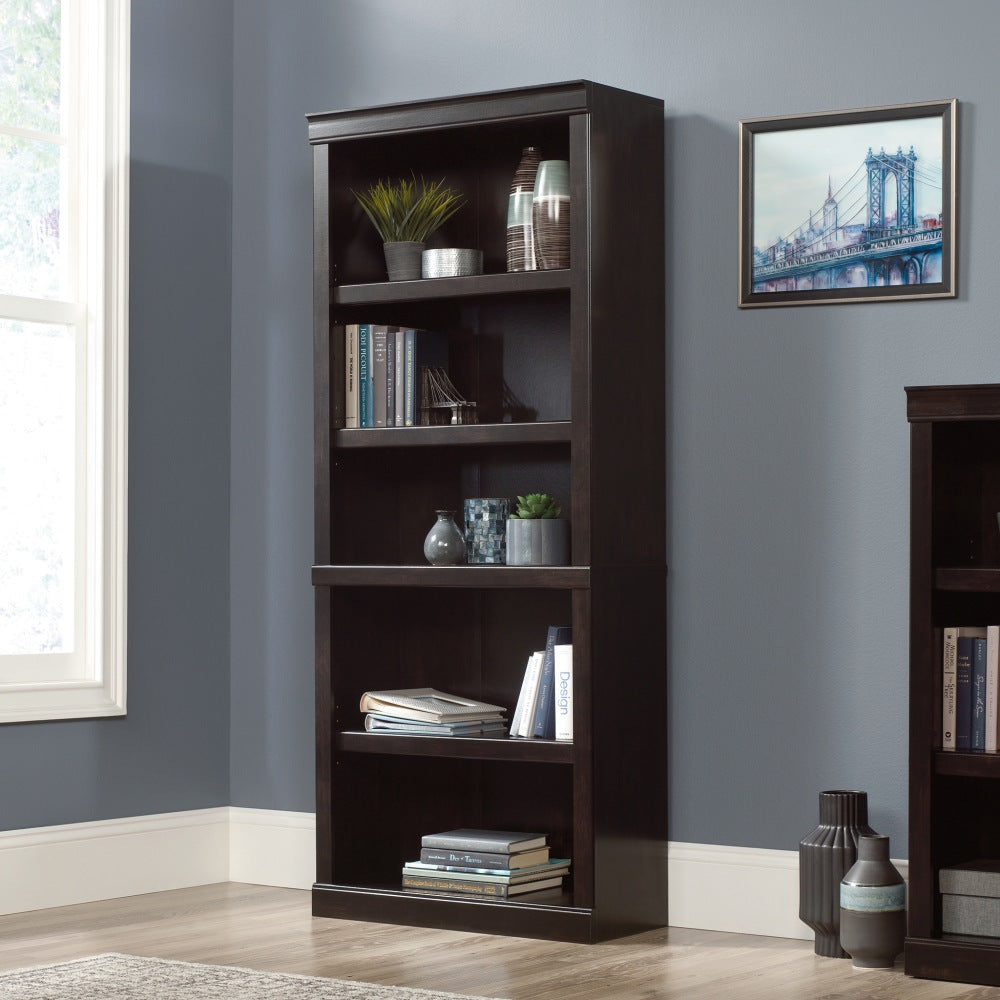 Realspace 72inH 5-Shelf Bookcase, Peppered Black