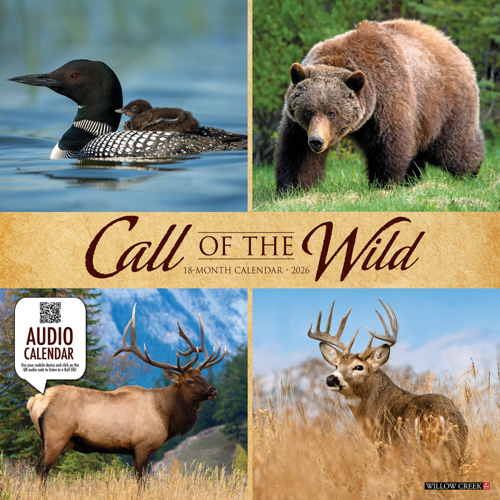 2026 Willow Creek Press Animals Monthly Wall Calendar, 12in x 12in, Call of the Wild, January To December, 50507