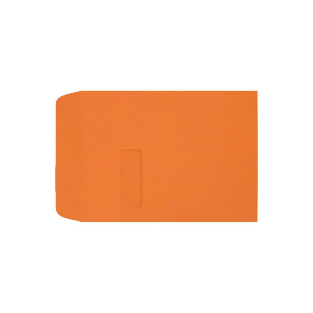 LUX #9 1/2 Open-End Window Envelopes, Top Left Window, Gummed Seal, Mandarin, Pack Of 500