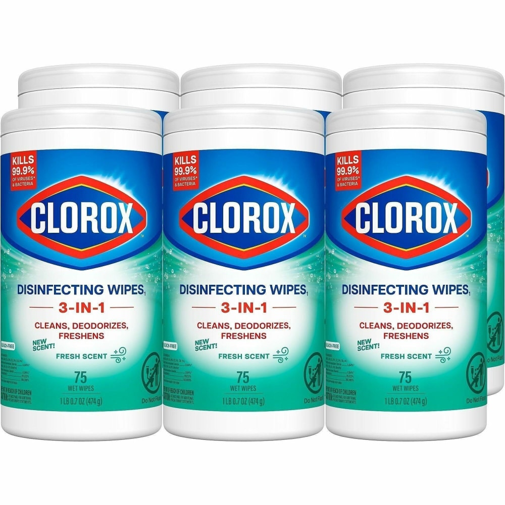 Clorox Disinfecting Wipes,  Pack Of 75 Wipes, 01656PL