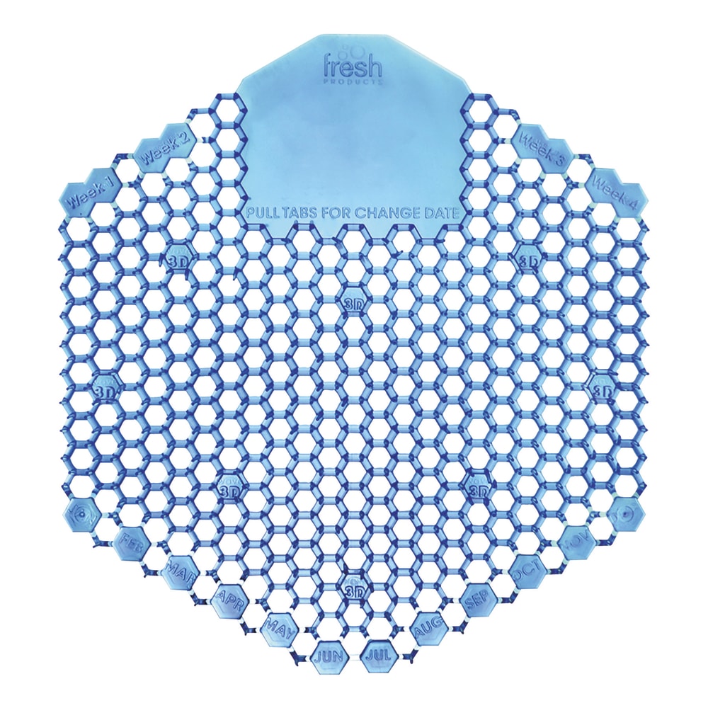 Fresh Products The Wave 3-D Urinal Deodorizer Screens, Cotton Blossom, Blue, Box of 10 Screens