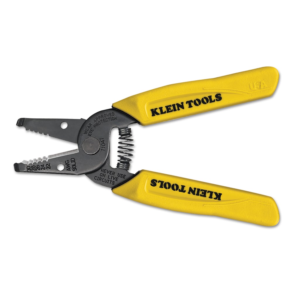 Klein Tools Wire Strippers, 6 1/4 in, 22 30 AWG, Yellow