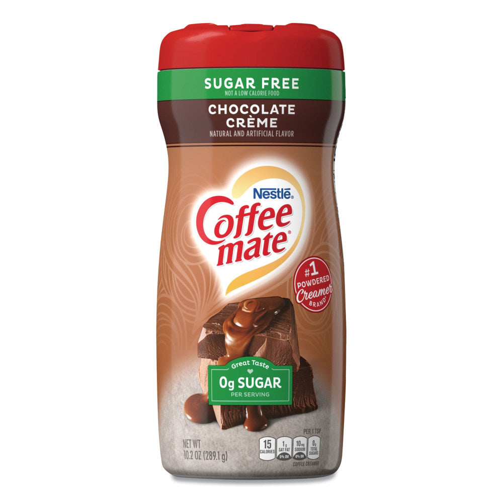 Nestle Coffee mate Powdered Creamer, Sugar-Free Chocolate Creme, 10.2 Oz, Carton Of 6