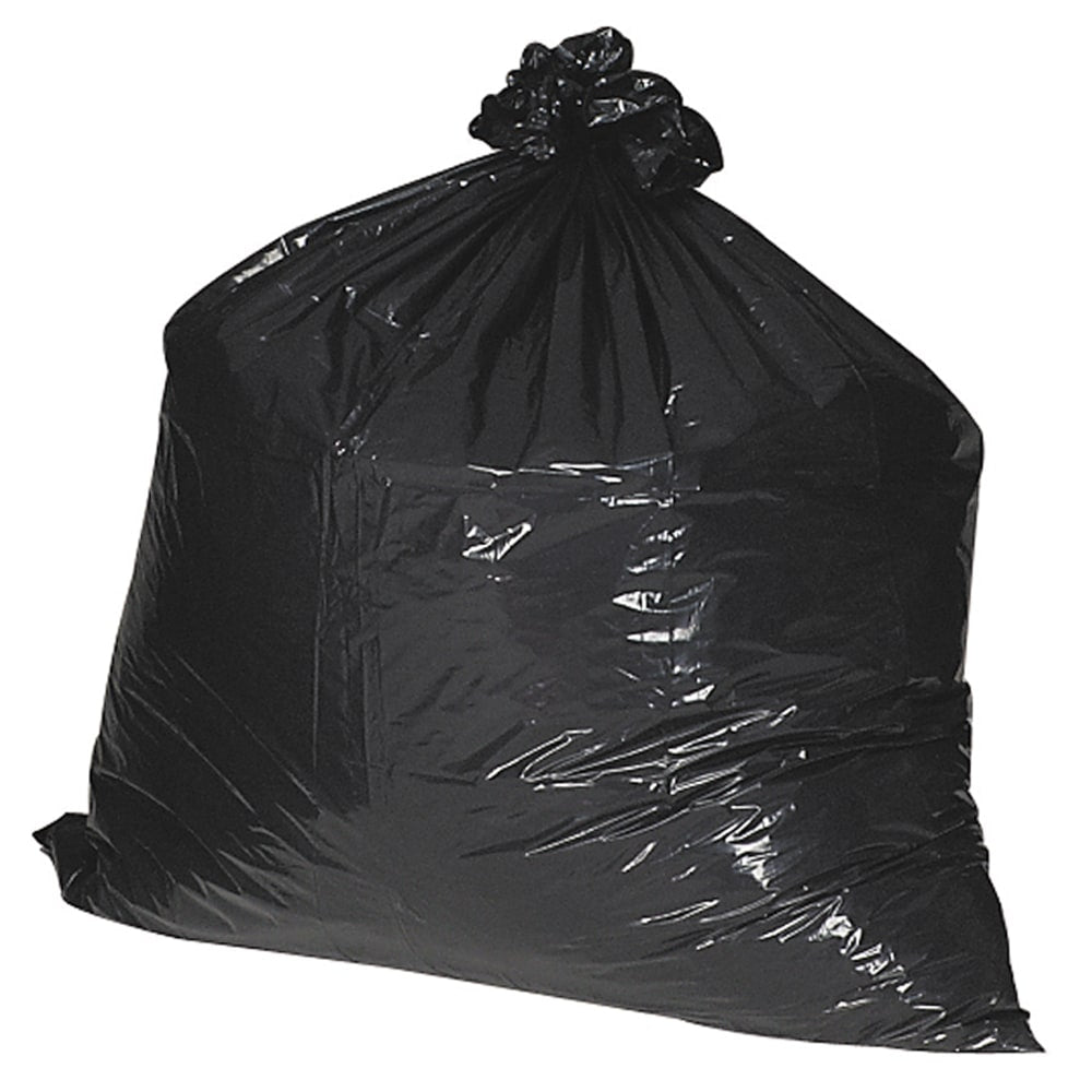 Nature Saver 1.65 mil Heavy Duty Can Liners, 56 Gallons, 43in x 48in, 75% Recycled, Black, Box Of 100