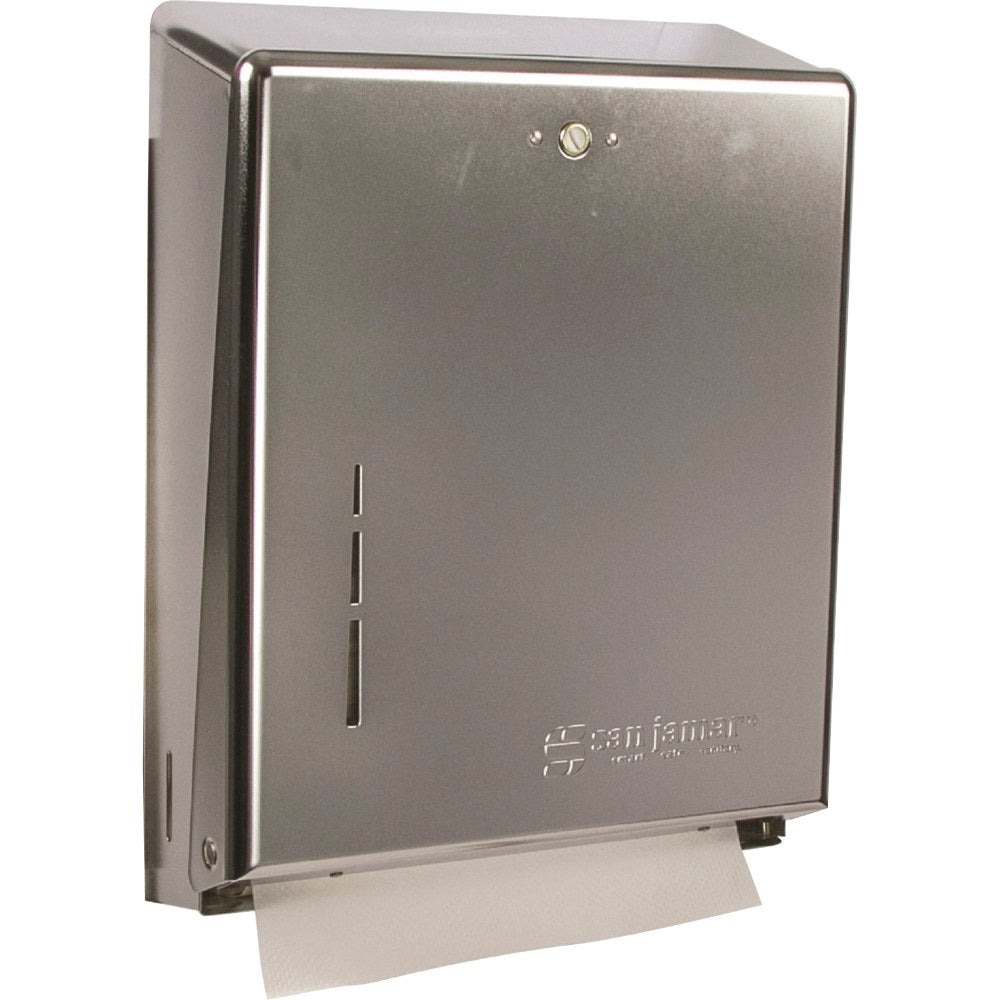San Jamar C-Fold/Multifold Paper Towel Dispensers - C Fold, Multifold Dispenser - 500x Towel Multifold, 300x Towel C Fold - T1900XCCT