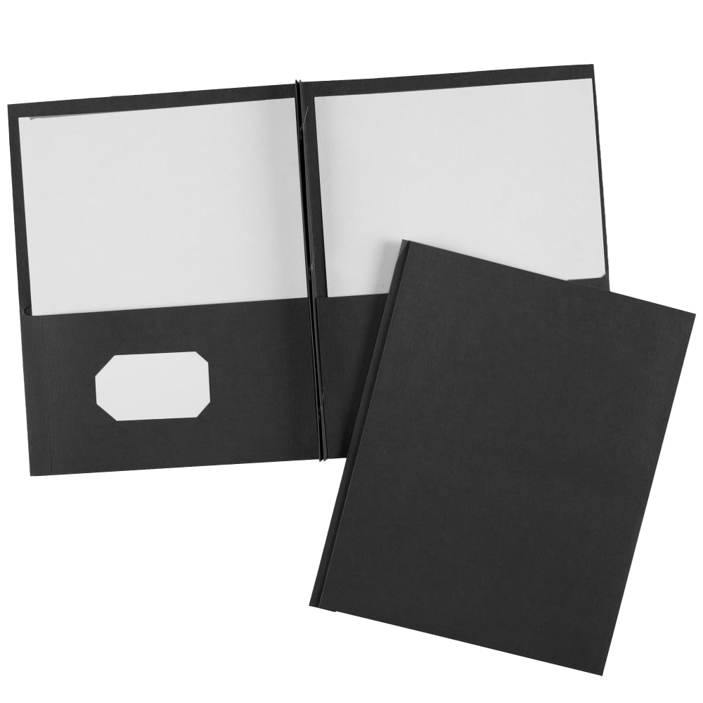 Avery Two Pocket Folders With 3 Prong Fasteners, 8-1/2in x 11in, Holds 70 Sheets, Black, Box Of 25 Folders