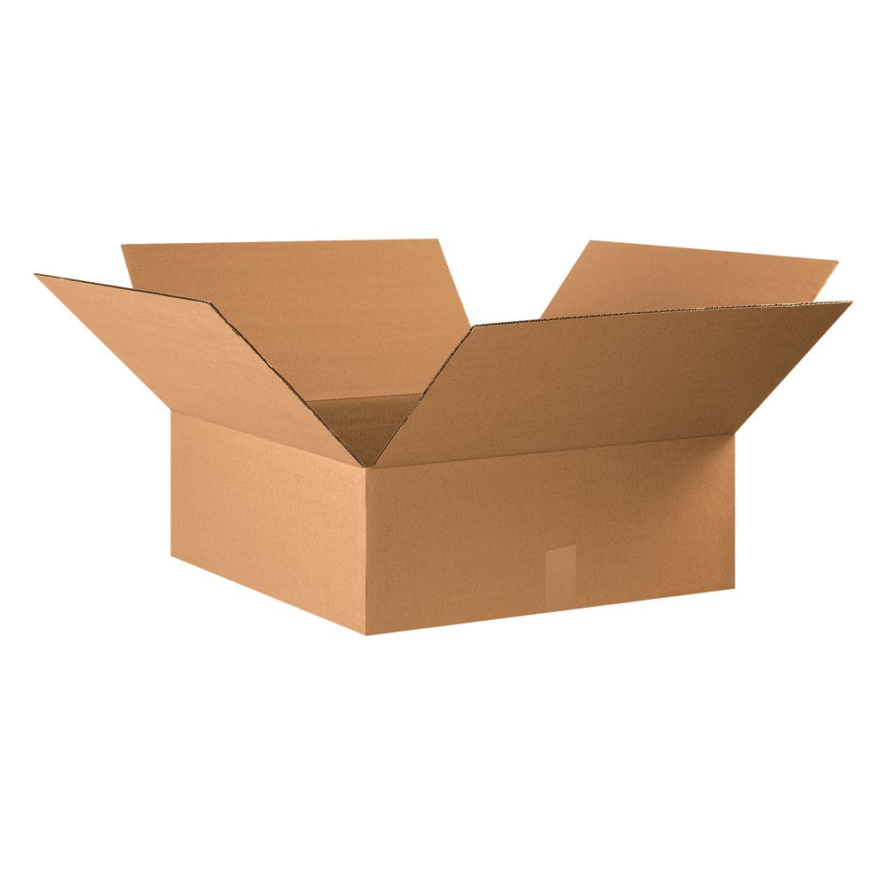 Partners Brand Flat Corrugated Boxes, 22in x 22in x 8in, Kraft, Pack Of 15
