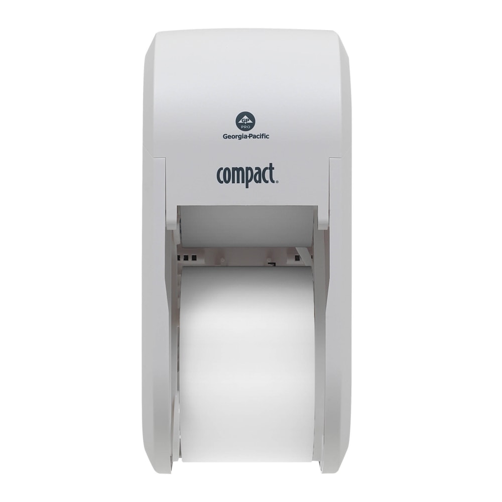Compact by GP PRO 2-Roll Vertical Coreless High-Capacity Toilet Paper Dispenser, White