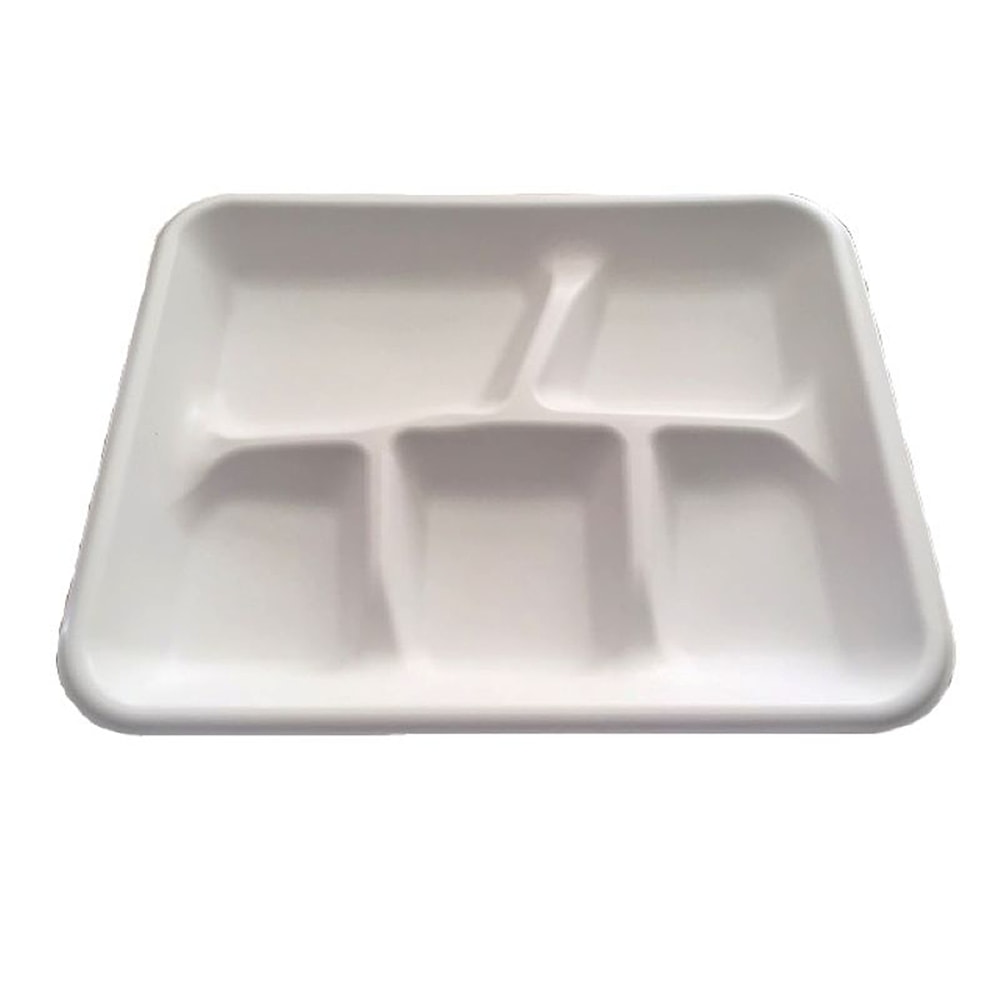Empress Earth Mineral Filled Polypropylene School Trays, 10-7/8inH x 17-9/16inW x 9-1/2inD, White, 125 Trays Per Pack, Case Of 4 Packs