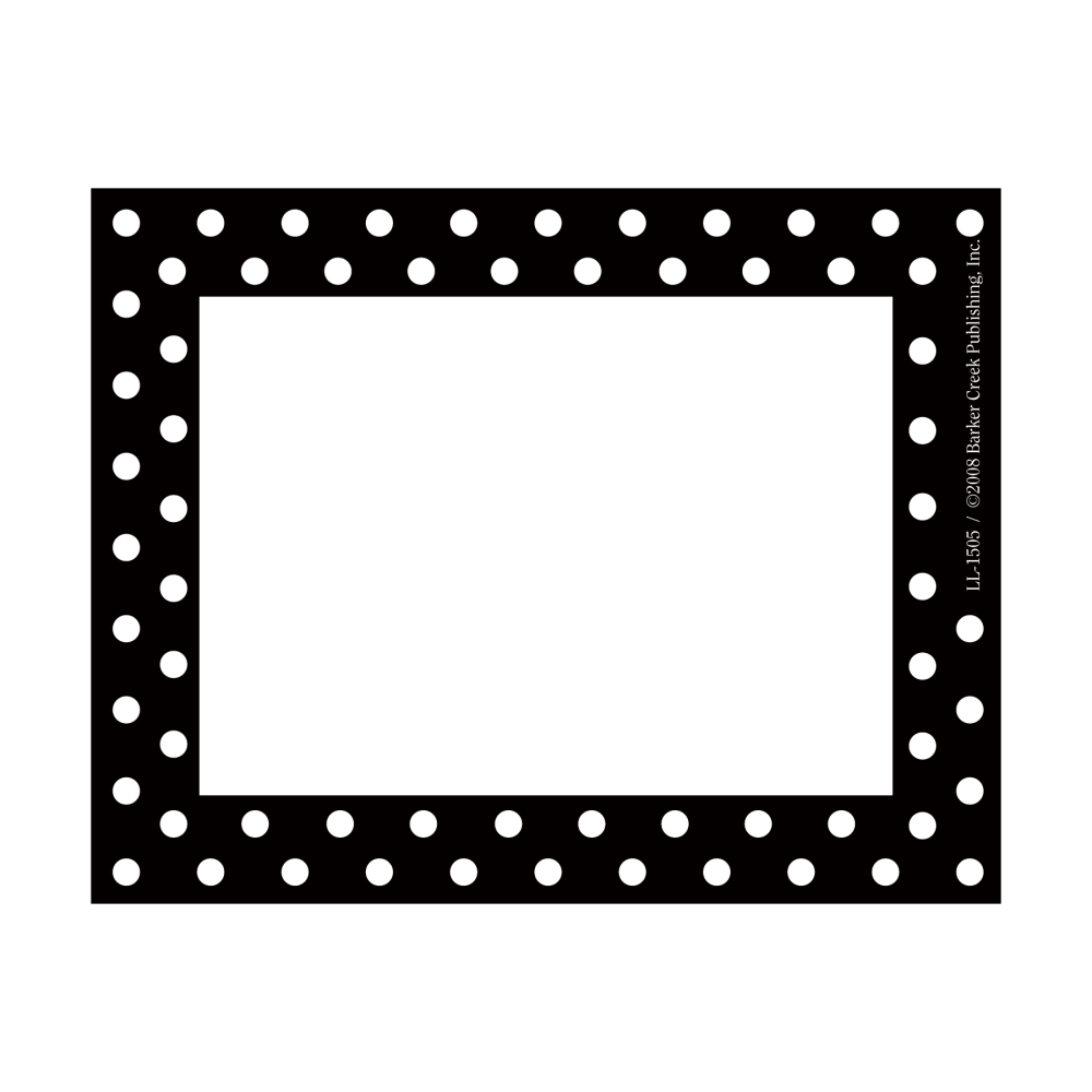 Barker Creek Self-Adhesive Name Badge Labels, 3 1/2in x 2 3/4in, Black-And-White Dots, Pack Of 45