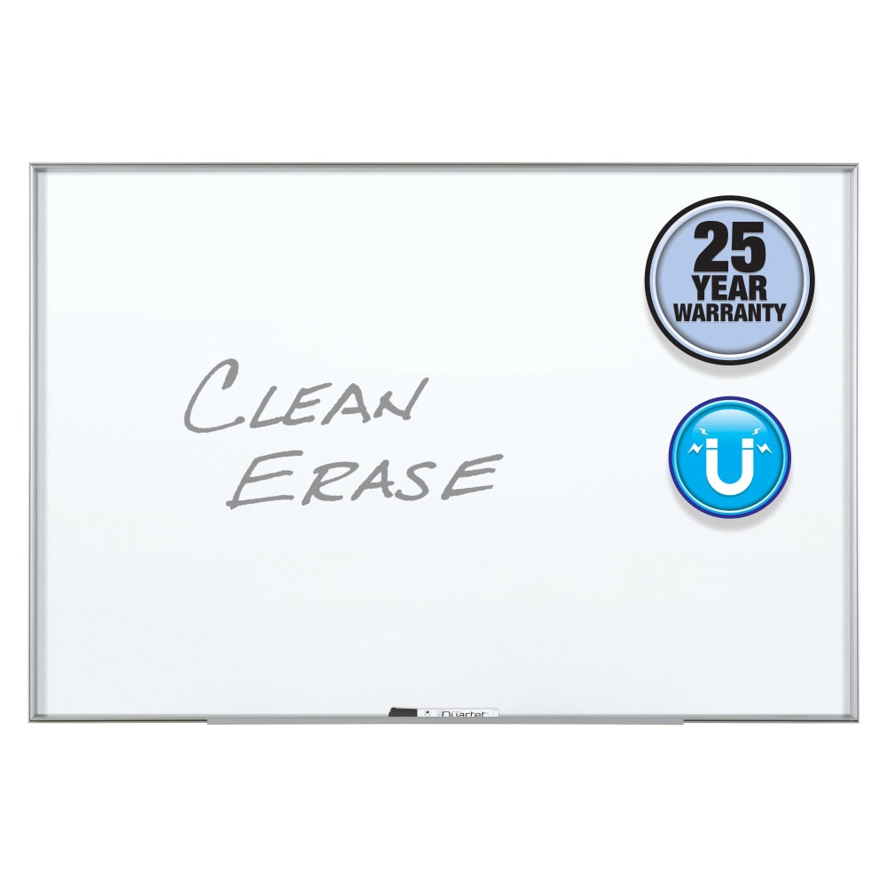 Quartet Nano Magnetic Dry-Erase Whiteboard, 36in x 48in, Aluminum Frame With Silver Finish