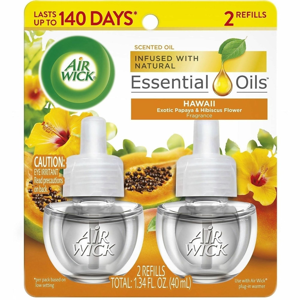 Air Wick Papaya Scented Oil - Oil - 0.7 fl oz- Hawaii Exotic Papaya, Hibiscus Flower - 60 Day - 1 Pack