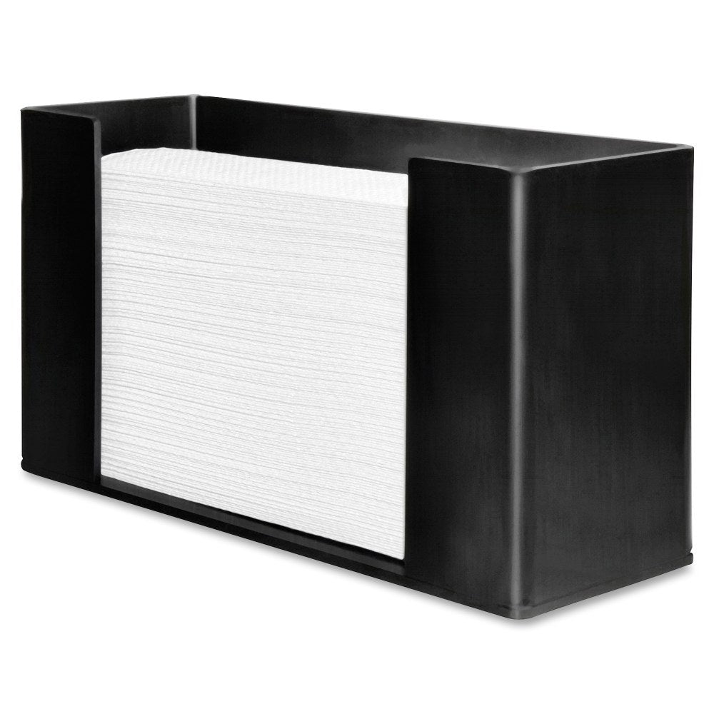 Genuine Joe Folded Paper Towel Dispenser - C Fold, Multifold Dispenser - 6.8in x 11.5inx 4.1in Depth - Acrylic - Black - Wall Mountable - 9 / Carton