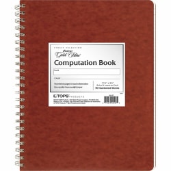 Ampad Retro Computation Notebook, 9 1/4in x 11 3/4in, 75 Sheets, Red
