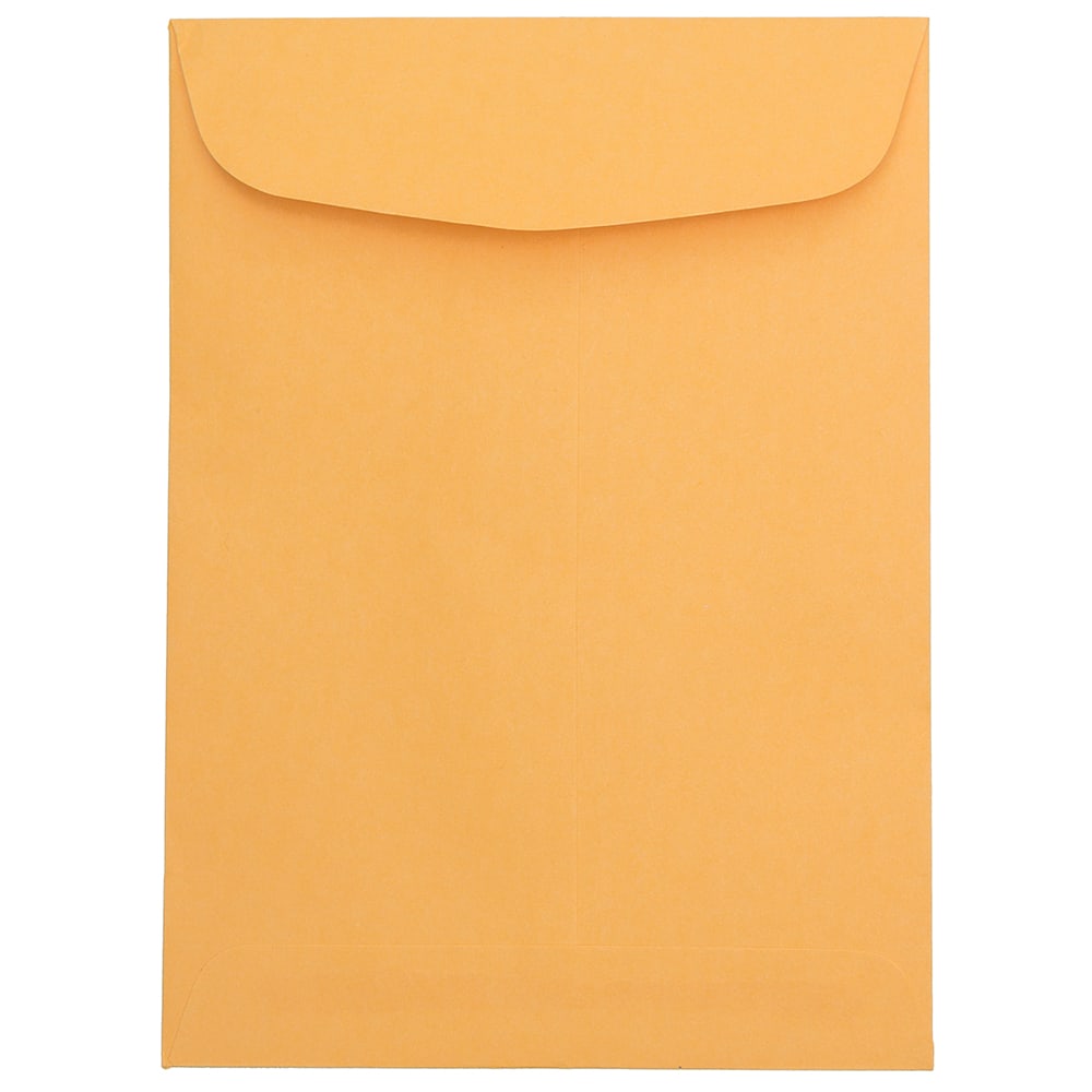 JAM Paper Open-End Envelopes, 7-1/2in x 10-1/2in, Brown Kraft, Pack Of 100 Envelopes