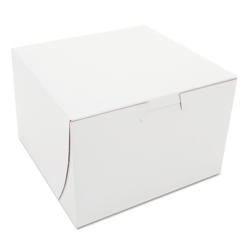 SCT 1-Piece Non-Window Bakery Boxes, 4inH x 6inW x 6inD, White, Bundle Of 250 Boxes