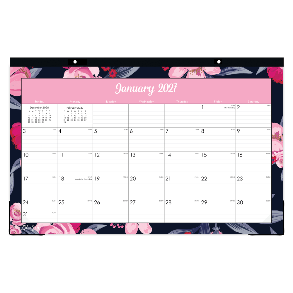2027 Blue Sky Mimi Pink Monthly Desk Pad Planning Calendar, 17x11, 0%, Mimi Pink, Jan-Dec, RY27