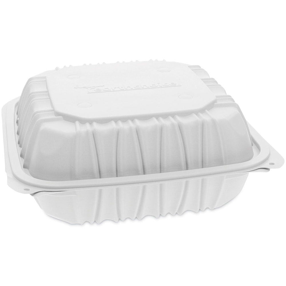 Pactiv Evergreen EarthChoice Vented Microwavable MFPP Hinged Lid Containers, 3-Compartment,  White, Carton Of 146 - YCNW0853