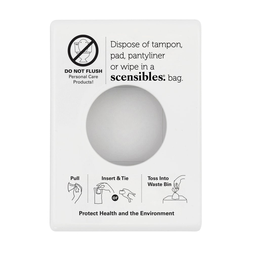 Hospeco Scensibles Combination Waste Receptacle Dispensers, 3-7/8in x 5-3/8in, White
