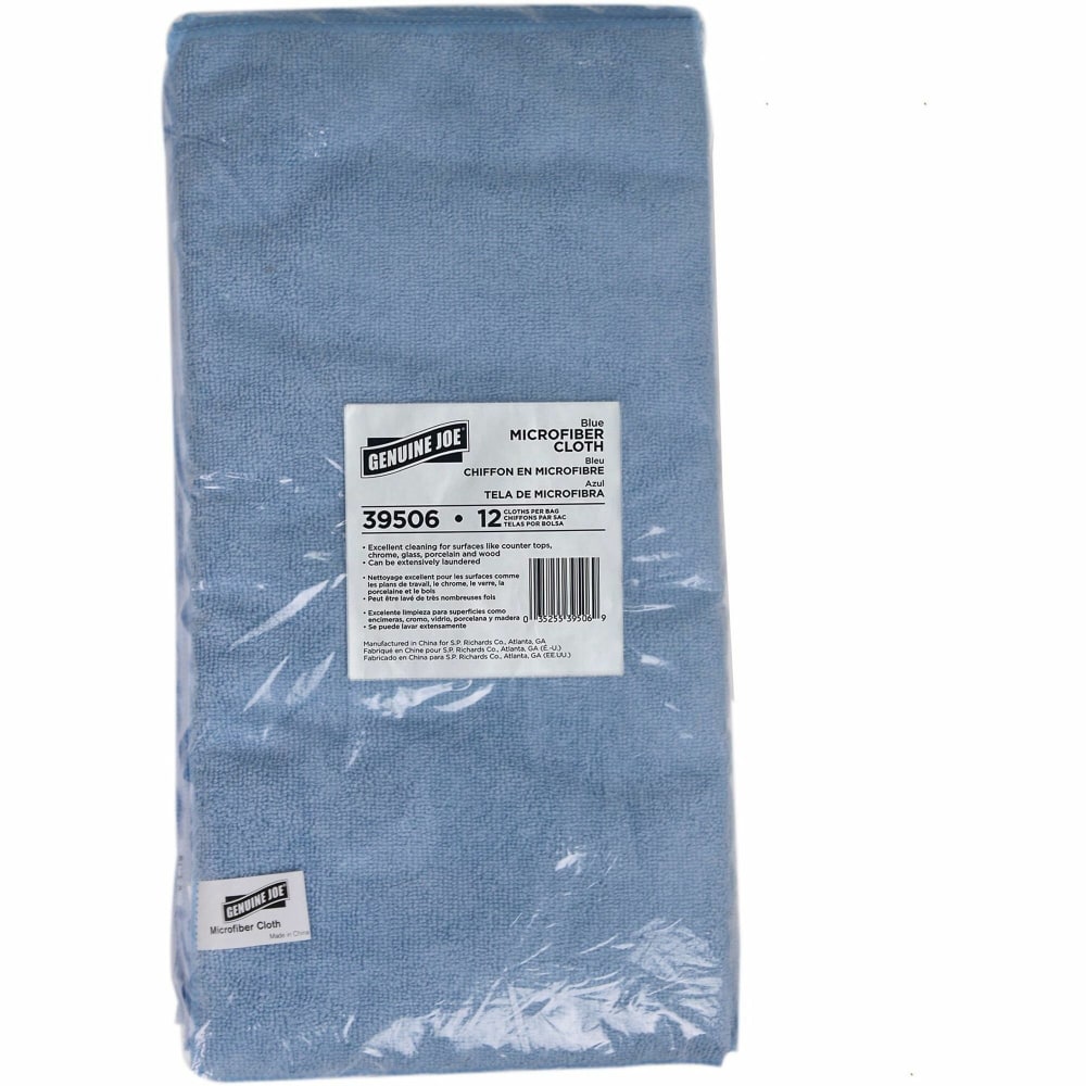 Genuine Joe General Purpose Microfiber Cloth - For Multipurpose - Cloth - 16inx16in- Chemical Resistant, Oi - 39506