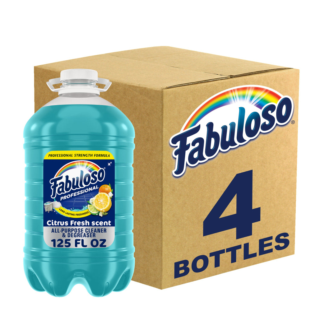 Fabuloso Professional All-Purpose Cleaner And Degreaser, Citrus Fresh Scent, 125 Oz, Case Of 4 Bottles