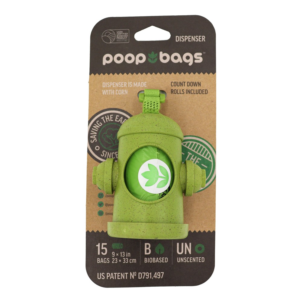 The Original Poop Bags Hydrant Dispenser, Green